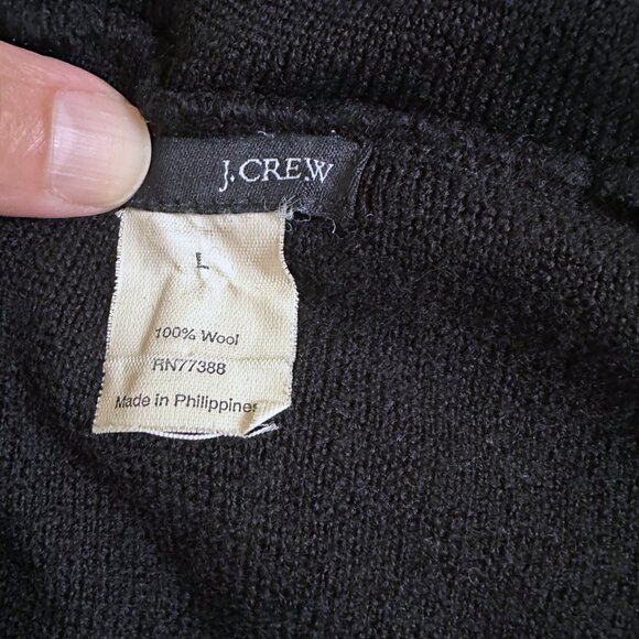 J.Crew Black 3/4 Sleeve Wool Turtleneck Classic Dark Academia Women Sweater Sm - Picture 4 of 5
